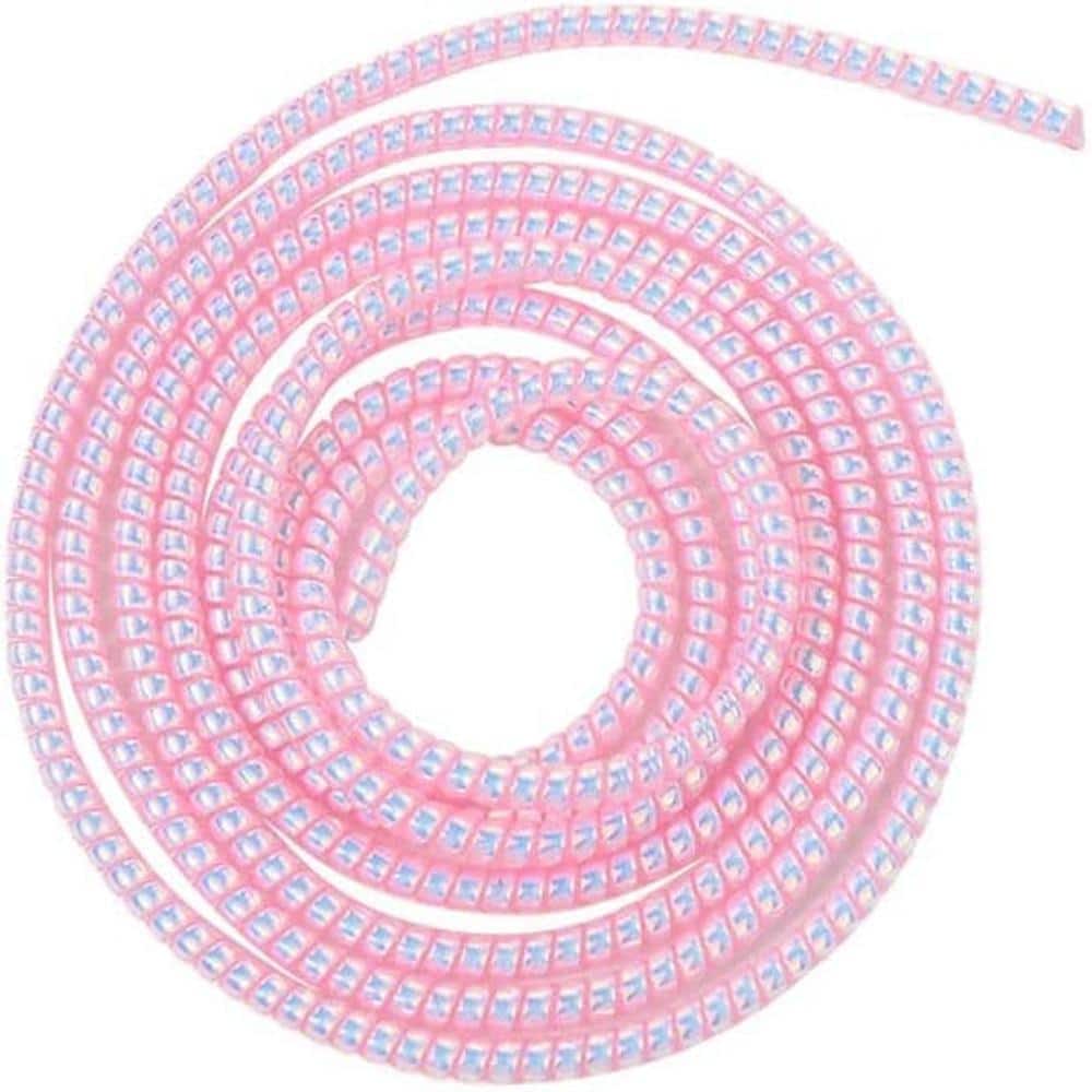 Unbranded Pink Spiral Cable Protector Sleeve 1.5 m 4.92 ft Flexible Wire Loom Wrap for Phone Charger USB (1)
