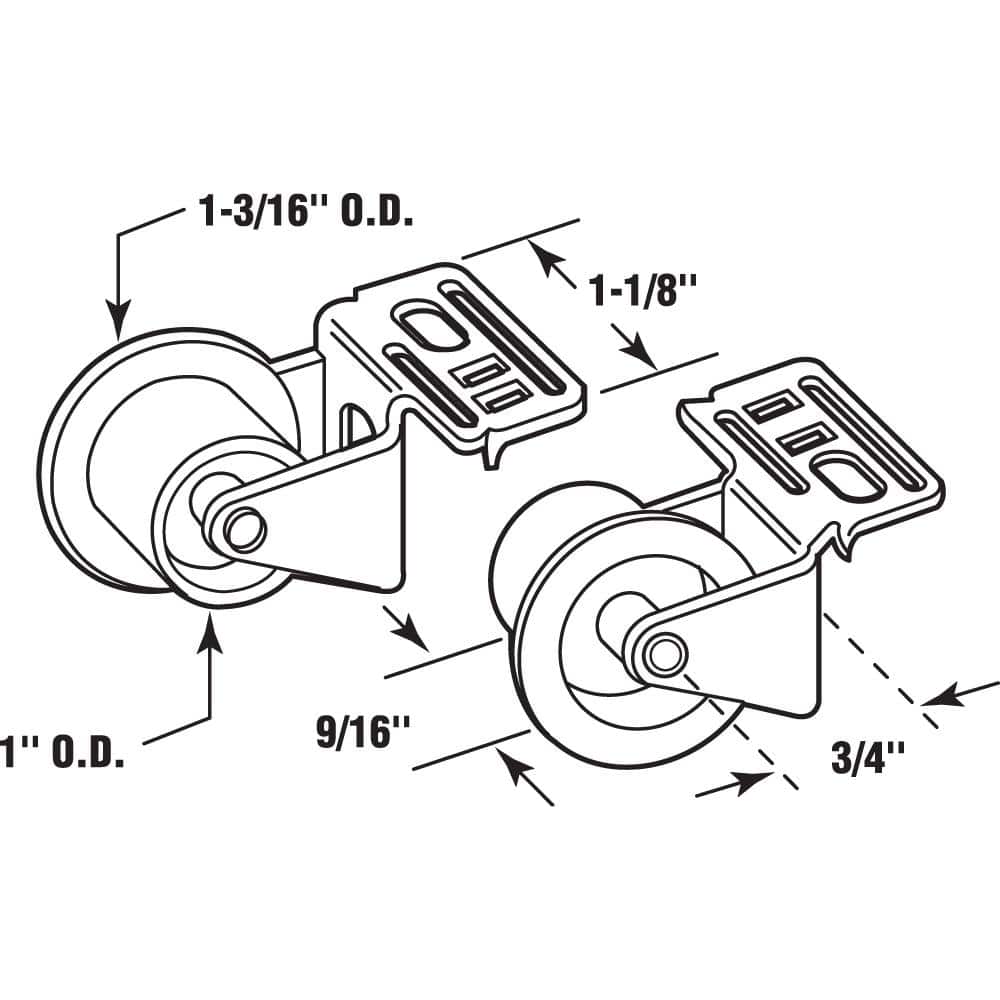 Prime-Line 1 in., Front Drawer Guide Rollers (2)