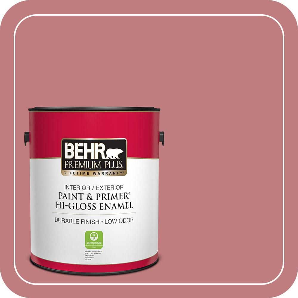 BEHR PREMIUM PLUS 1 gal. #MQ1-12 Chick Flick Hi-Gloss Enamel Interior/Exterior Paint & Primer