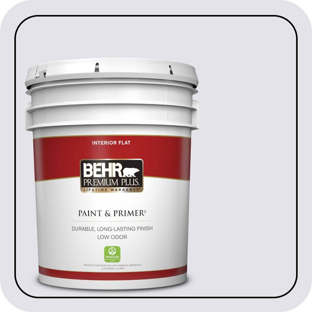 BEHR PREMIUM PLUS 5 gal. #PPU16-06 Lilac Mist Flat Low Odor Interior Paint & Primer