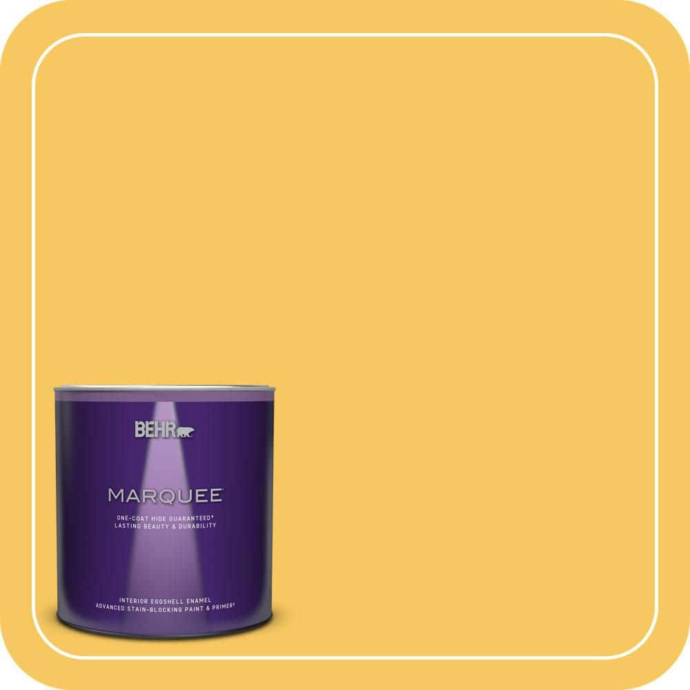BEHR MARQUEE 1 qt. #P280-5 Little Sun Dress Eggshell Enamel Interior Paint & Primer