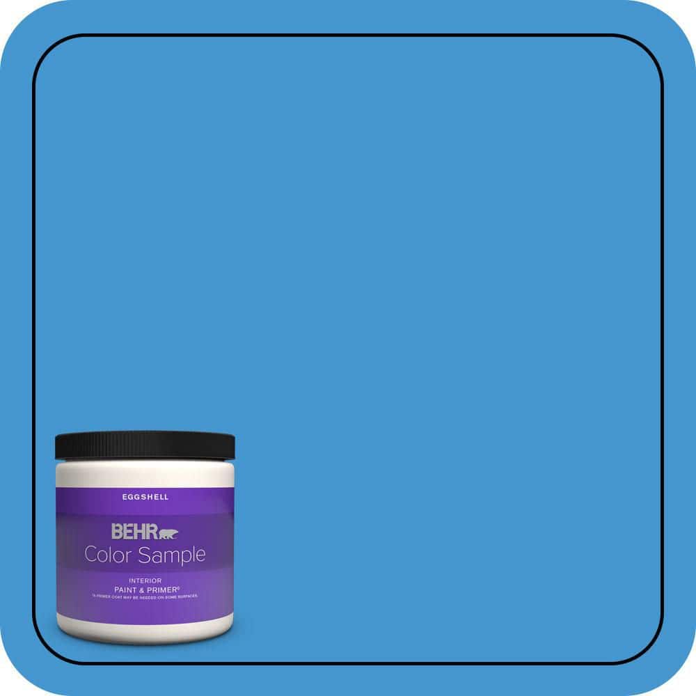BEHR PREMIUM PLUS 8 oz. #P510-5 Perfect Sky Eggshell Enamel Interior Paint & Primer Color Sample
