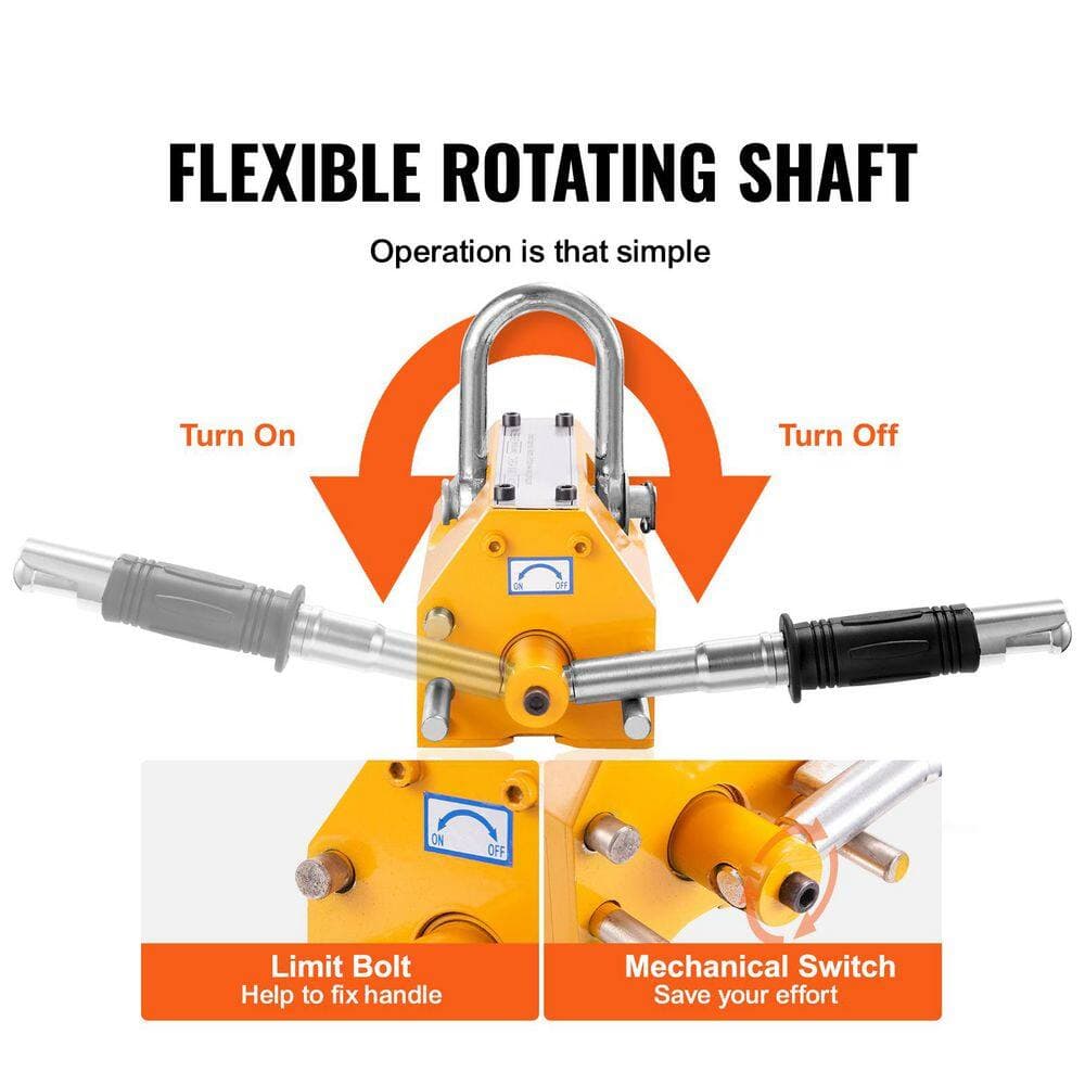 SKYSHALO Magnetic Lifter, Lifting Magnet with Release, 880 lbs. /400 kg Pulling Capacity, 2.5 Safety Factor, Neodymium and Steel (3)