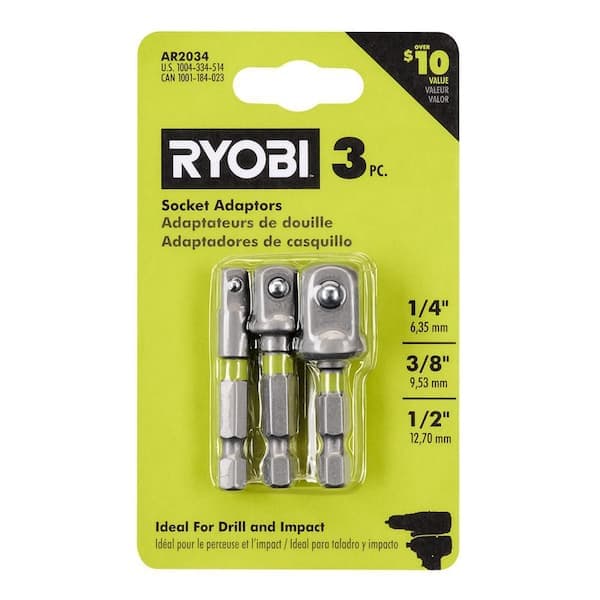 RYOBI Impact Rated Socket Adaptor Set (3-Piece) (2)
