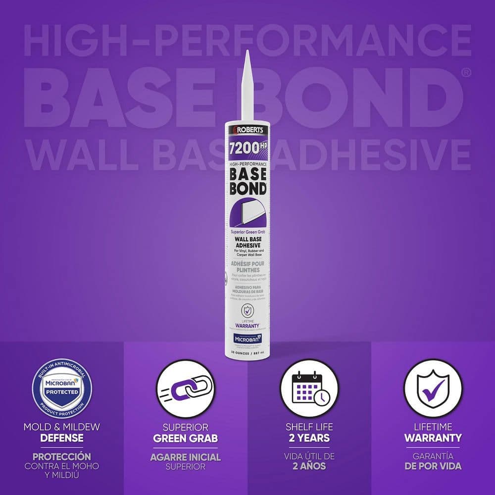 ROBERTS 7200HP 30 oz. 24 Hour Dry Time Vinyl, Rubber and Carpet Wall Base Floor Adhesive in Light Tan (3)