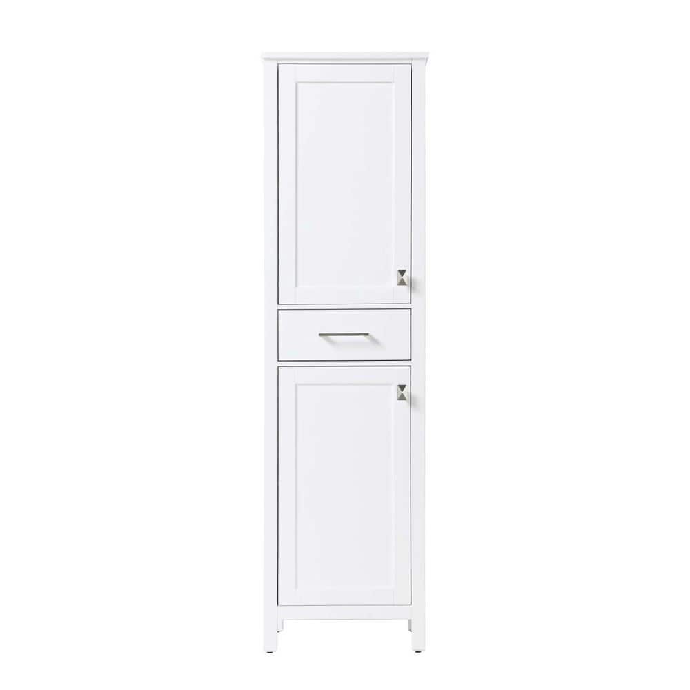 TIMELESS HOME 20 in. W x 18 in. D x 72 in. H White Freestanding Linen Cabinet (1)