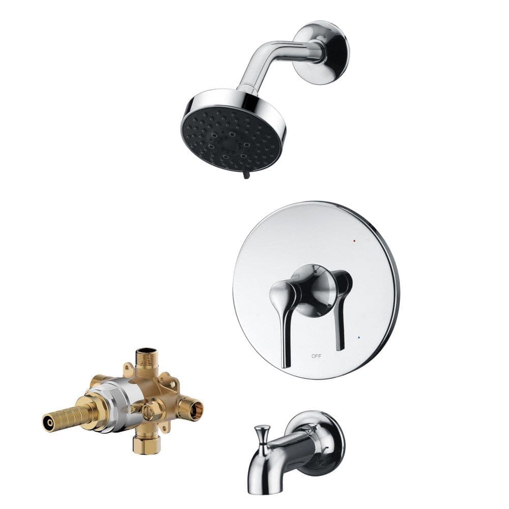 Ultra Faucets Nita Single-Handle 1-Spray Tub and Shower Faucet 1.8 GPM in Chrome Polished (Valve Included)