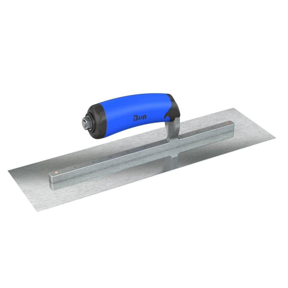 Bon Tool 16 in. x 4 in. Razor Stainless Steel Square End Finish Trowel with Comfort Wave Handle and Long Shank (2)