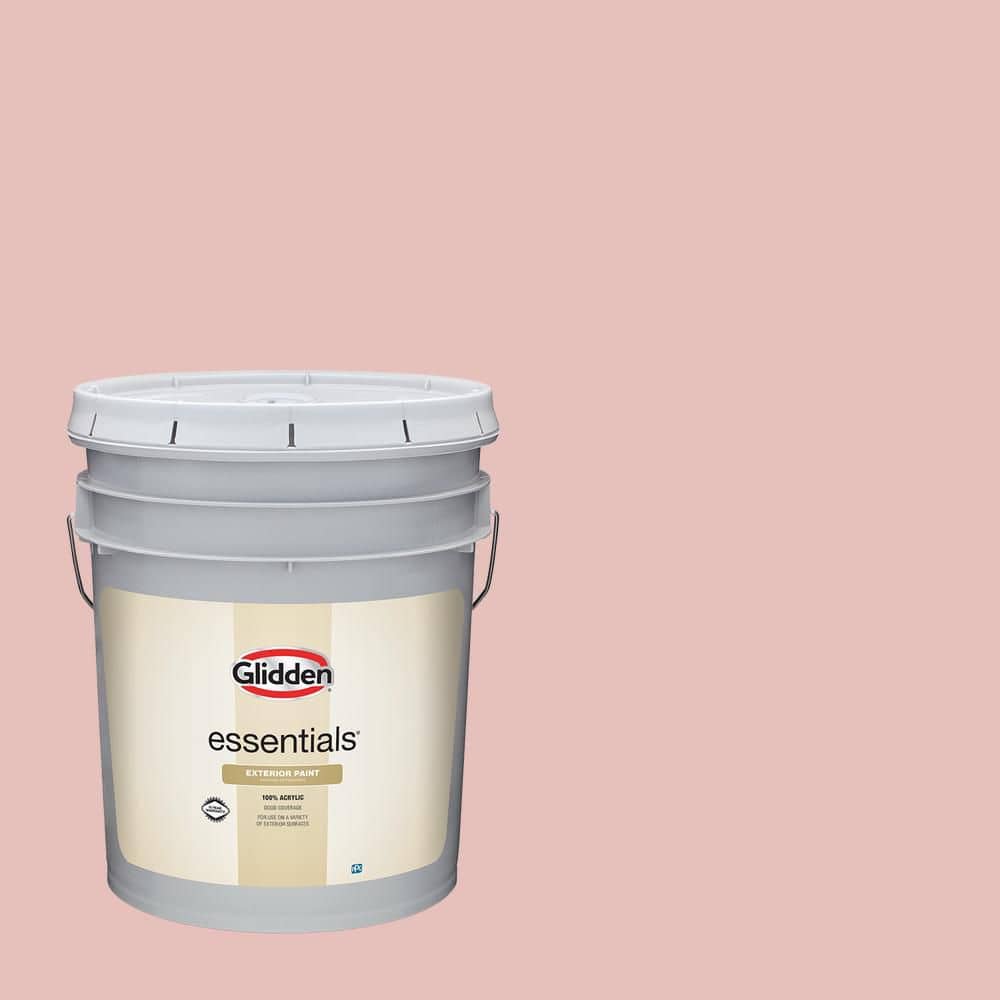 Glidden Essentials 5 gal. PPG1057-3 Rose Petal Satin Exterior Paint