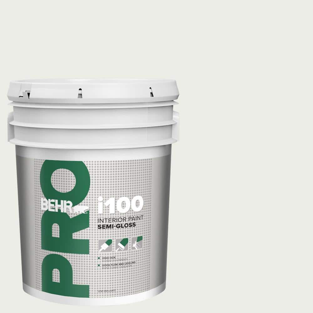 BEHR PRO 5 gal. #52 White Semi-Gloss Interior Paint (1)