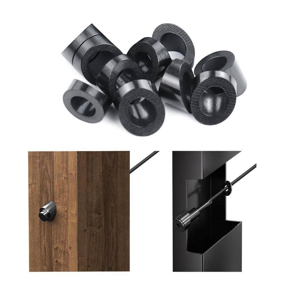 iminuo 3/8 in. Stainless Steel ID Black Cable Railing Angle Washer, Angle Beveled Washer for Cable Railing System (20-Pack)