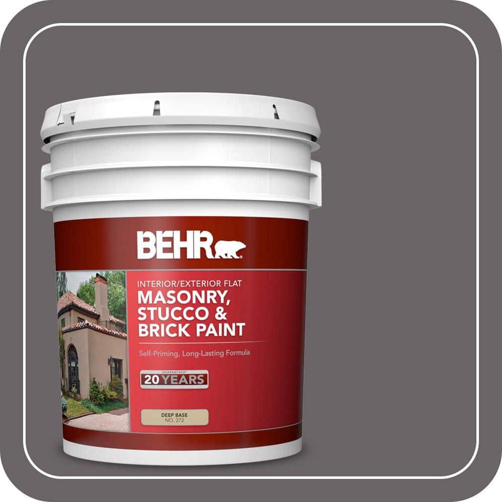 BEHR 5 gal. #PPU17-19 Arabian Veil Flat Interior/Exterior Masonry, Stucco and Brick Paint (1)