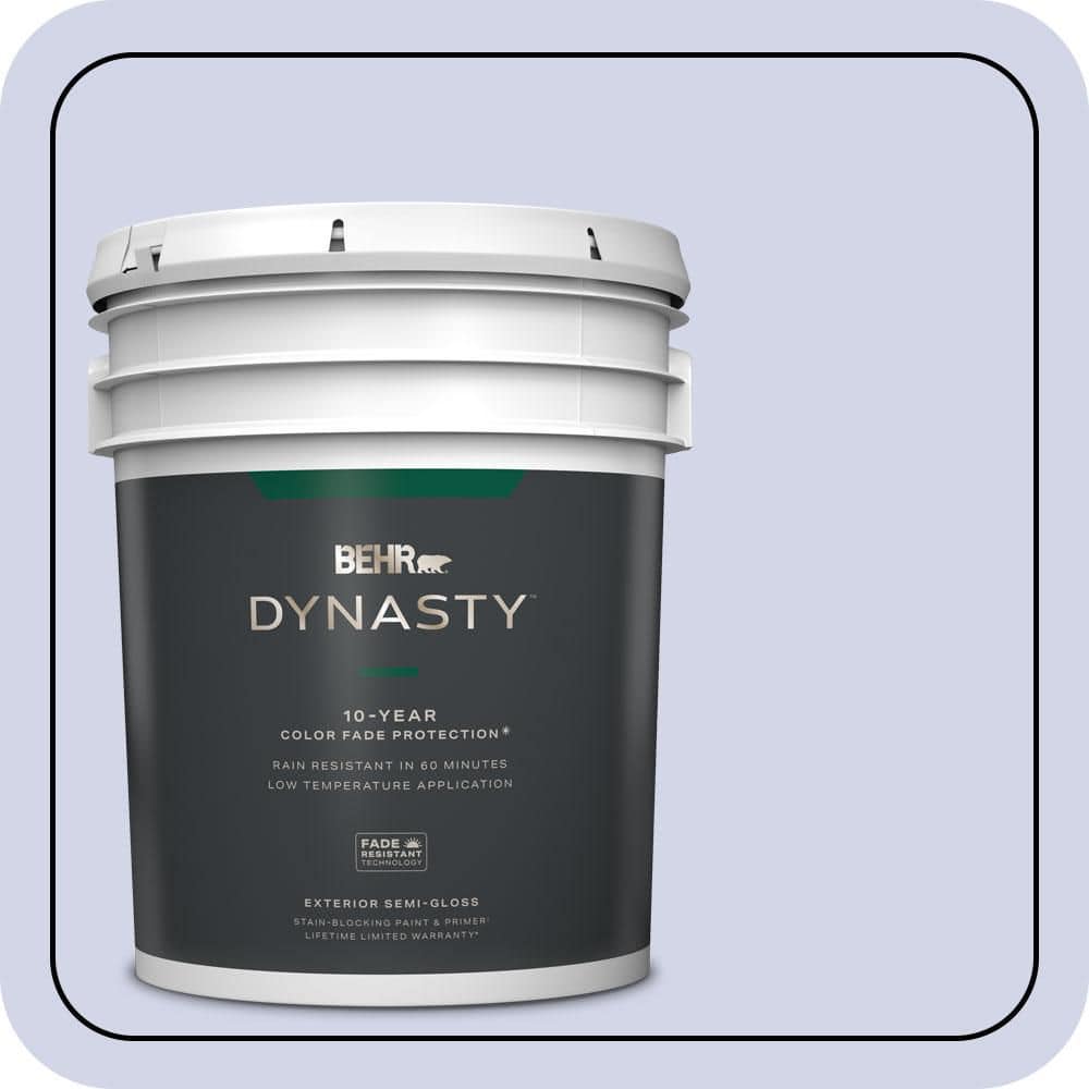 BEHR DYNASTY 5 gal. #T12-17 Violet Water Semi-Gloss Exterior Stain-Blocking Paint and Primer