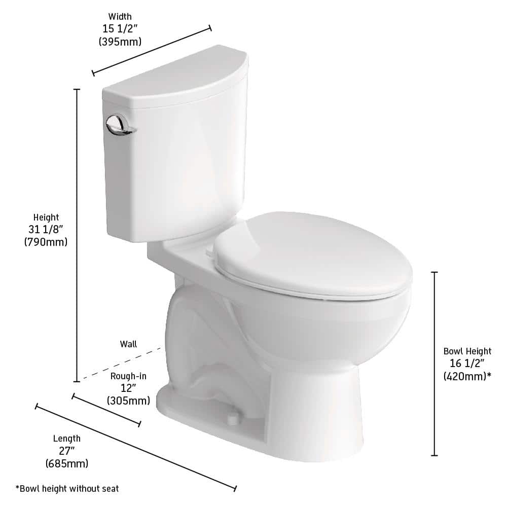Duravit No.1 PRO 2-Piece 1.28 GPF Single Flush Elongated Toilet in White (Seat Not Included) (2)
