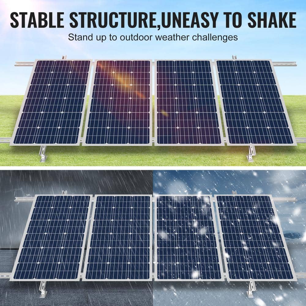 SVOPES 30°-60° Adjustable Solar Panel Mounting Brackets, Carbon Steel Solar Stand for 1-4 Panels, Ground Mount for Farms, RVs (3)
