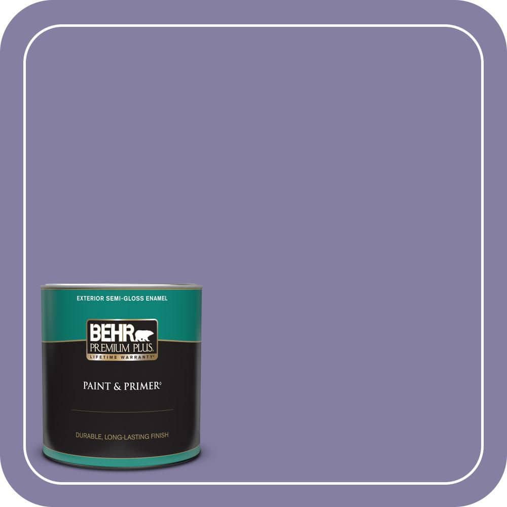 BEHR PREMIUM PLUS 1 qt. #640D-6 Chinese Violet Semi-Gloss Enamel Exterior Paint & Primer
