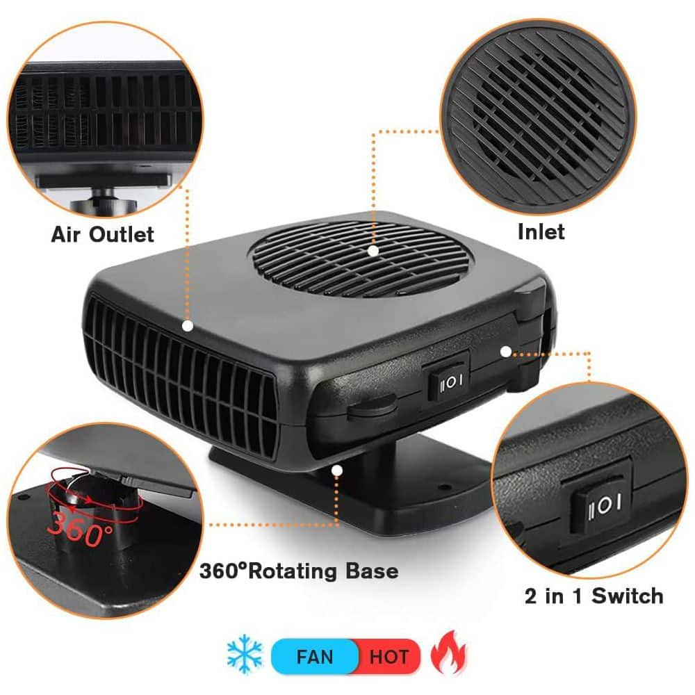 Unbranded 12V Electric Car Heater and Defroster Kit, 150W Portable Auto Heater with 2-in-1 Heating/Cooling, Compact Plug-in Design (3)