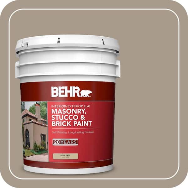 BEHR 5 gal. #BXC-10 Warm Stone Flat Interior/Exterior Masonry, Stucco and Brick Paint (2)