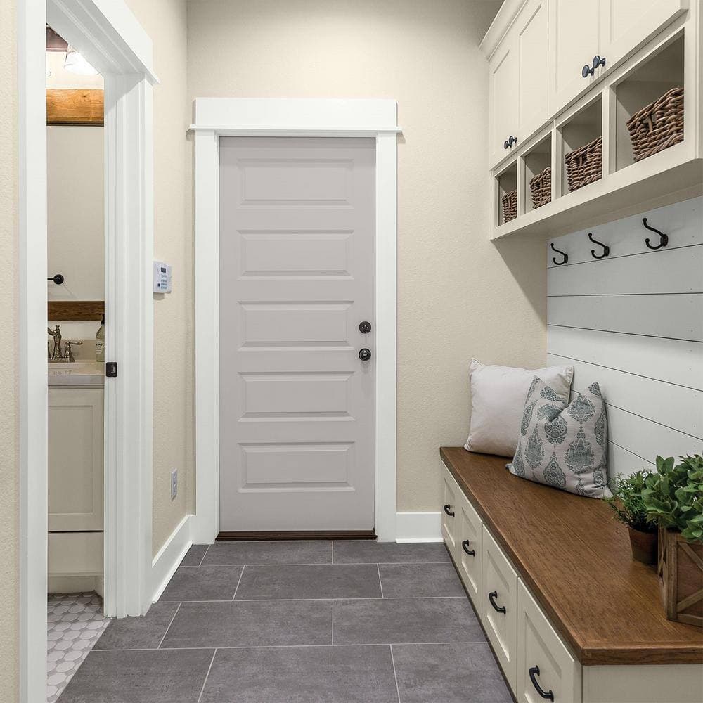 Glidden Premium 5 gal. PPG1005-3 Gray Shadows Semi-Gloss Interior Latex Paint (4)
