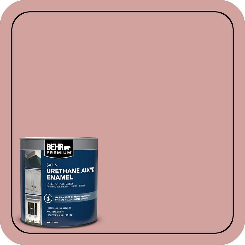 BEHR PREMIUM 1 qt. #S150-3 Rose Pottery Satin Enamel Urethane Alkyd Interior/Exterior Paint (1)