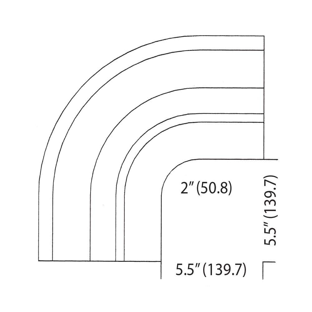 American Pro Decor 1-1/2 in. x 6-5/8 in. x 6-5/8 in. Unfinished Red Oak 90 degree Radius Outside Corner Block for Chicago Bar Rail Moulding (2)
