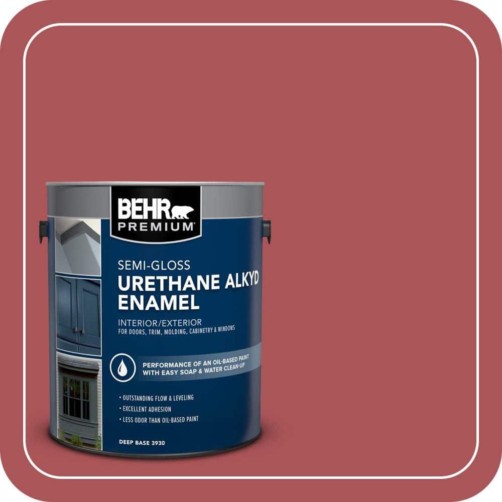 BEHR PREMIUM 1 gal. #M150-6 Lingonberry Punch Urethane Alkyd Semi-Gloss Enamel Interior/Exterior Paint