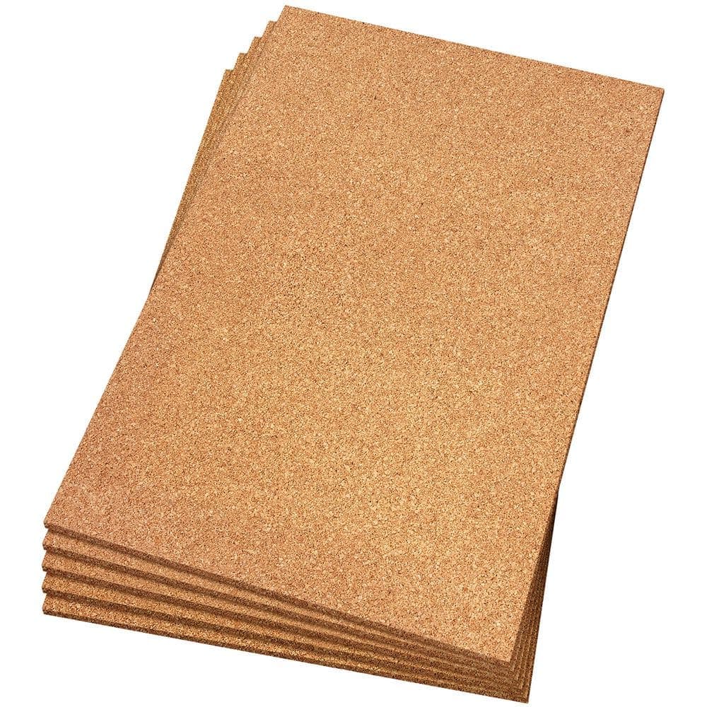 QEP 30 sq. ft. 2 ft. Wide x 3 ft. Long x 6mm Thick Natural Cork Sound Dampening Underlayment Sheets (5-Pack) (2)