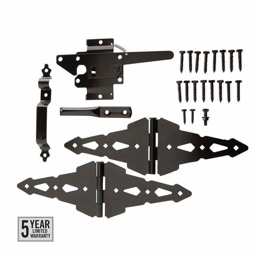 Everbilt (2-Pack) 8 in. Black Heavy-Duty Decorative Strap Hinges (2)