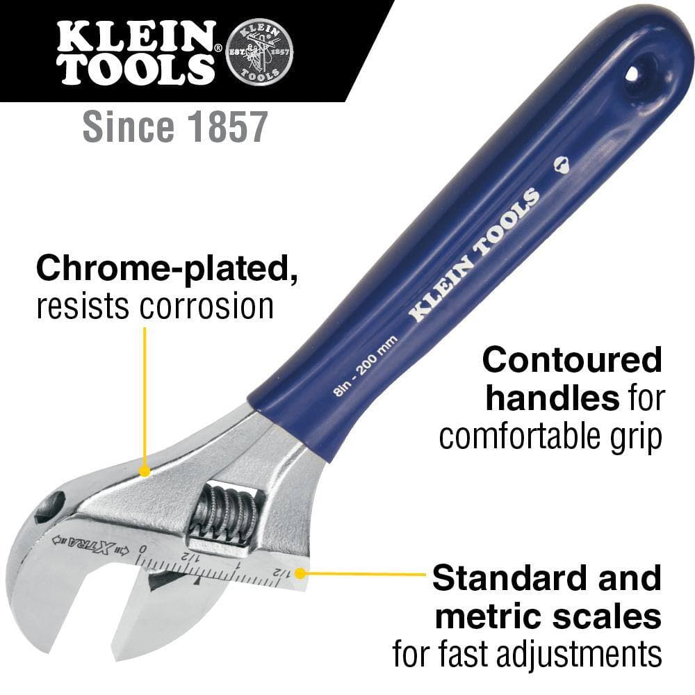 Klein Tools 1-1/2 in. Extra Wide Jaw Adjustable Wrench (2)