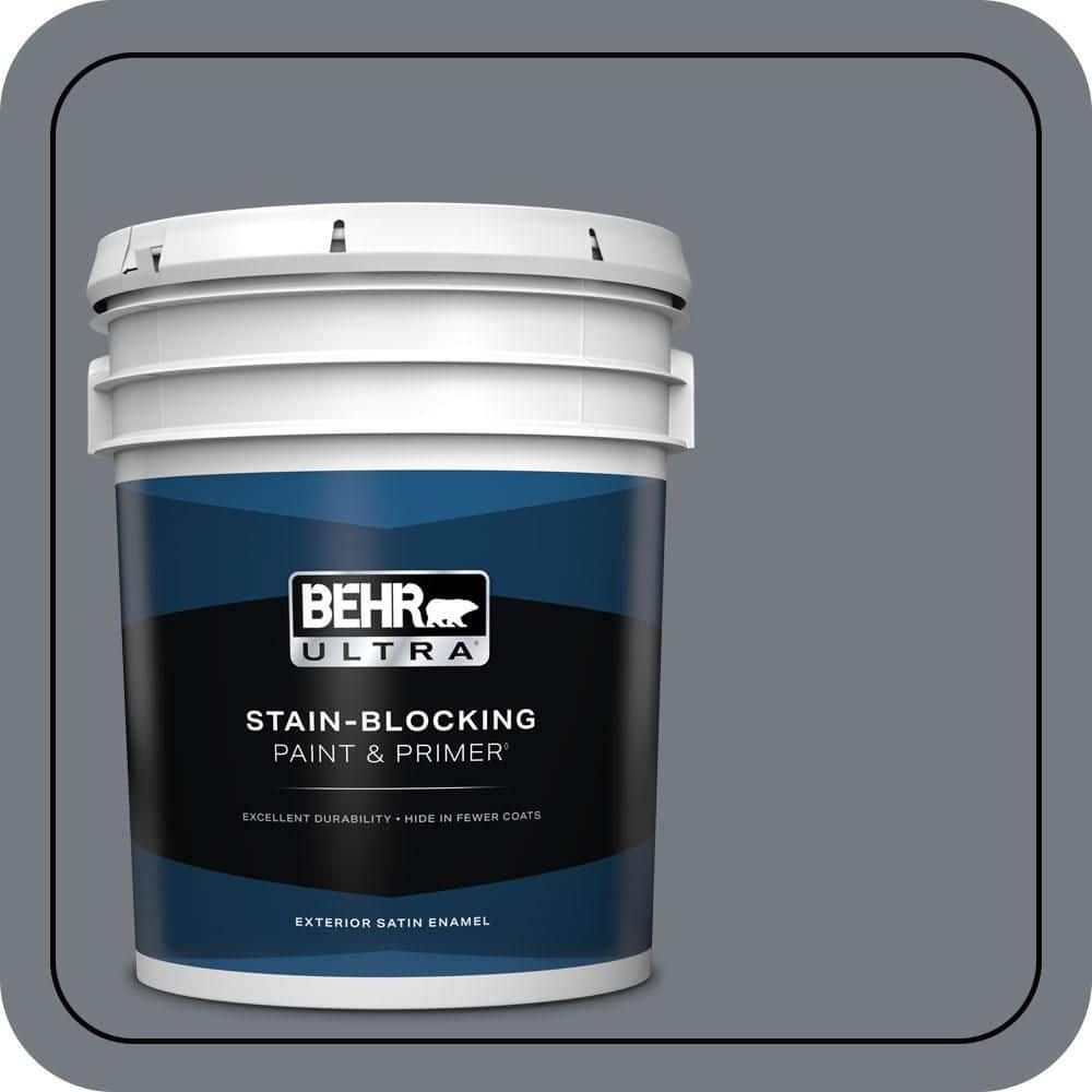 BEHR ULTRA 5 gal. #N510-5 Liquid Mercury color Satin Enamel Exterior Paint & Primer