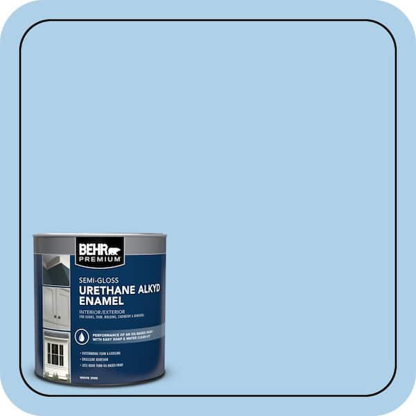 BEHR PREMIUM 1 qt. #560A-3 Utah Sky Semi-Gloss Enamel Urethane Alkyd Interior/Exterior Paint (2)