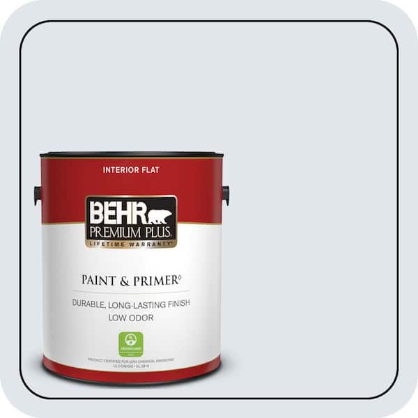 BEHR PREMIUM PLUS 1 gal. #590E-1 Lavender Ice Flat Low Odor Interior Paint & Primer (2)