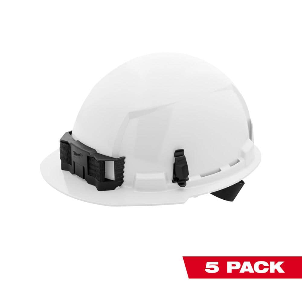 Milwaukee BOLT White Type 1 Class E Front Brim Non-Vented Hard Hat with 4 Point Ratcheting Suspension (10-Pack)