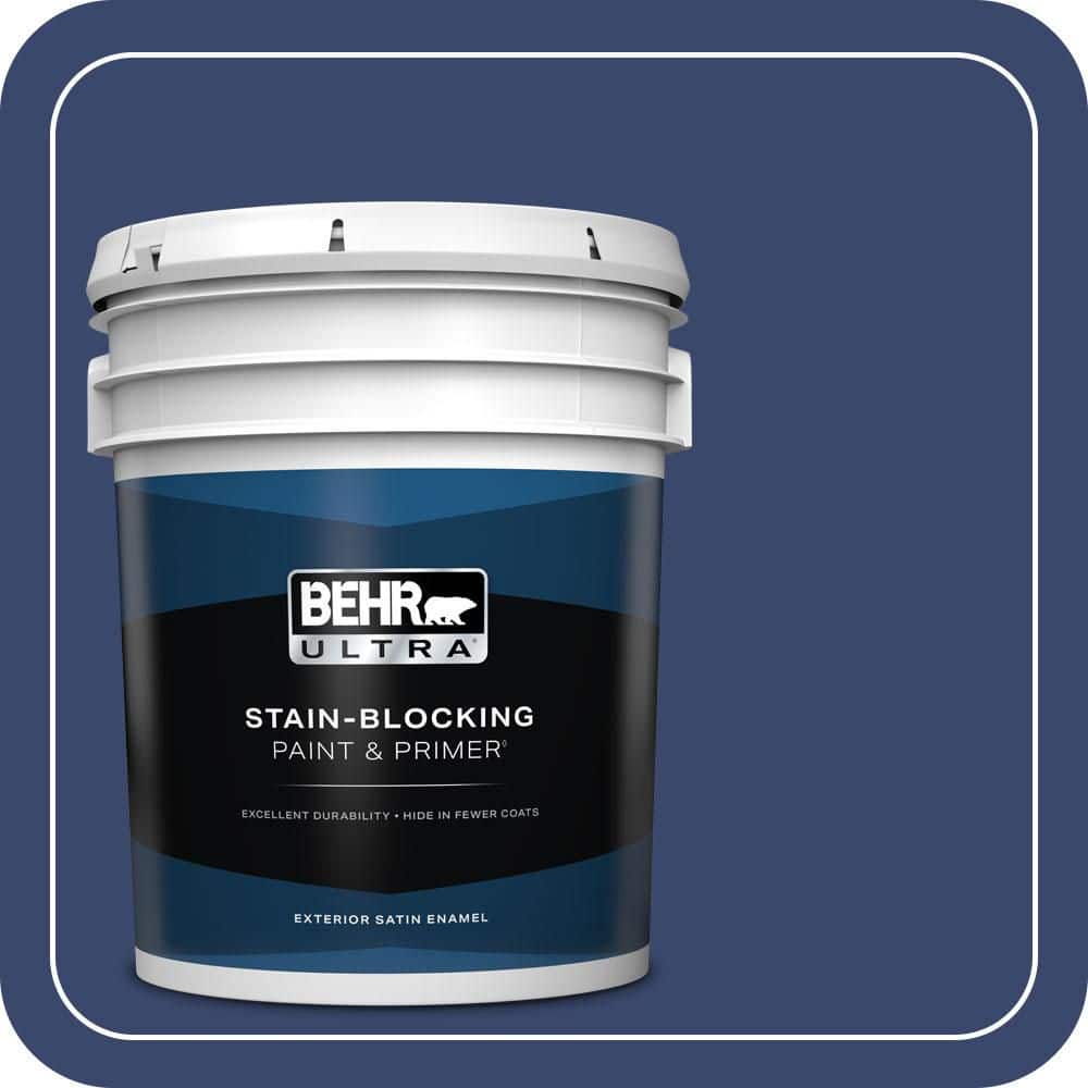 BEHR ULTRA 5 gal. #T11-19 Starlit Night Satin Enamel Exterior Paint & Primer