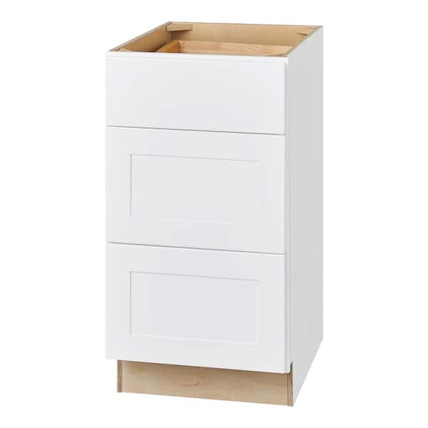 Hampton Bay Avondale 18 in. W x 24 in. D x 34.5 in. H Ready to Assemble Plywood Shaker Drawer Base Kitchen Cabinet in Alpine White (2)