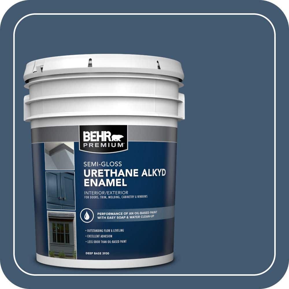 BEHR PREMIUM 5 gal. #S500-7 Infinite Deep Sea Urethane Alkyd Semi-Gloss Enamel Interior/Exterior Paint