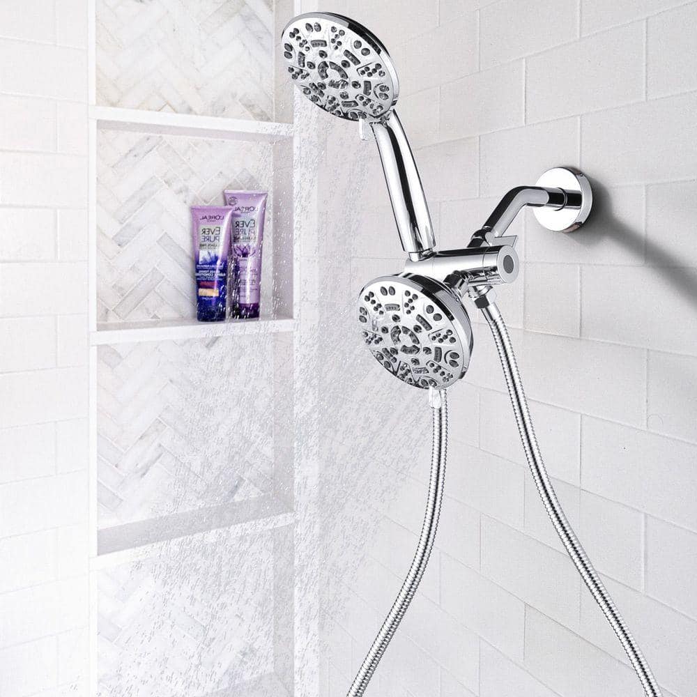 ALEASHA Wall Mount Single Handle 7-Spray Tub and Shower Faucet 1.8 GPM in Chrome (3)