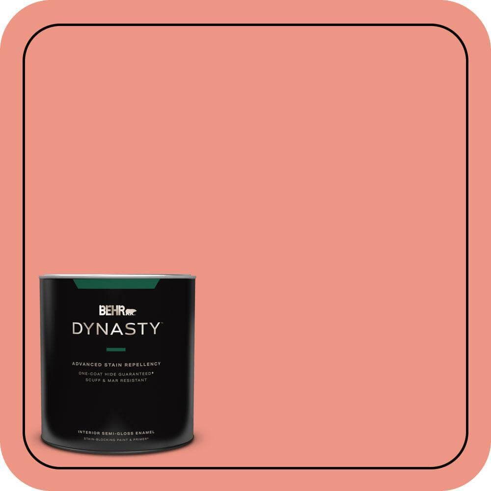 BEHR DYNASTY 1 qt. #P180-4 Guava Jelly Semi-Gloss Enamel Interior Stain-Blocking Paint and Primer