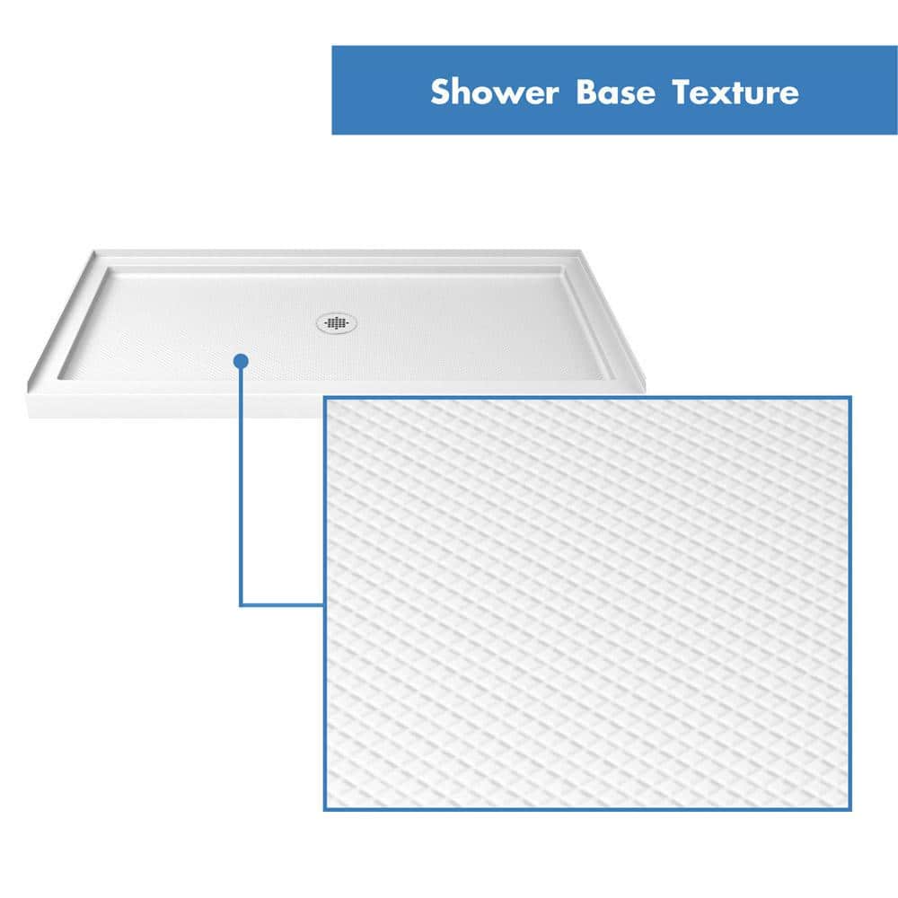DreamLine SlimLine 54 in. 36 in. Single Threshold Alcove Shower Pan Base with Drain (4)