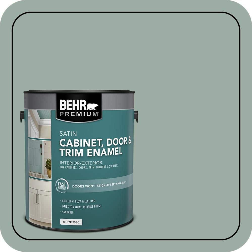 BEHR PREMIUM 1 gal. #N420-3 Misty Moss Satin Enamel Interior/Exterior Cabinet, Door & Trim Paint (1)