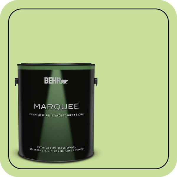 BEHR PREMIUM PLUS #420A-3 Key Lime Enamel Interior/Exterior Paint & Primer Color Sample (4)
