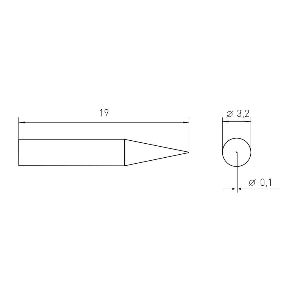 Weller RTMS Micro Soldering Tip, Conical Ø 0.1 mm (2)