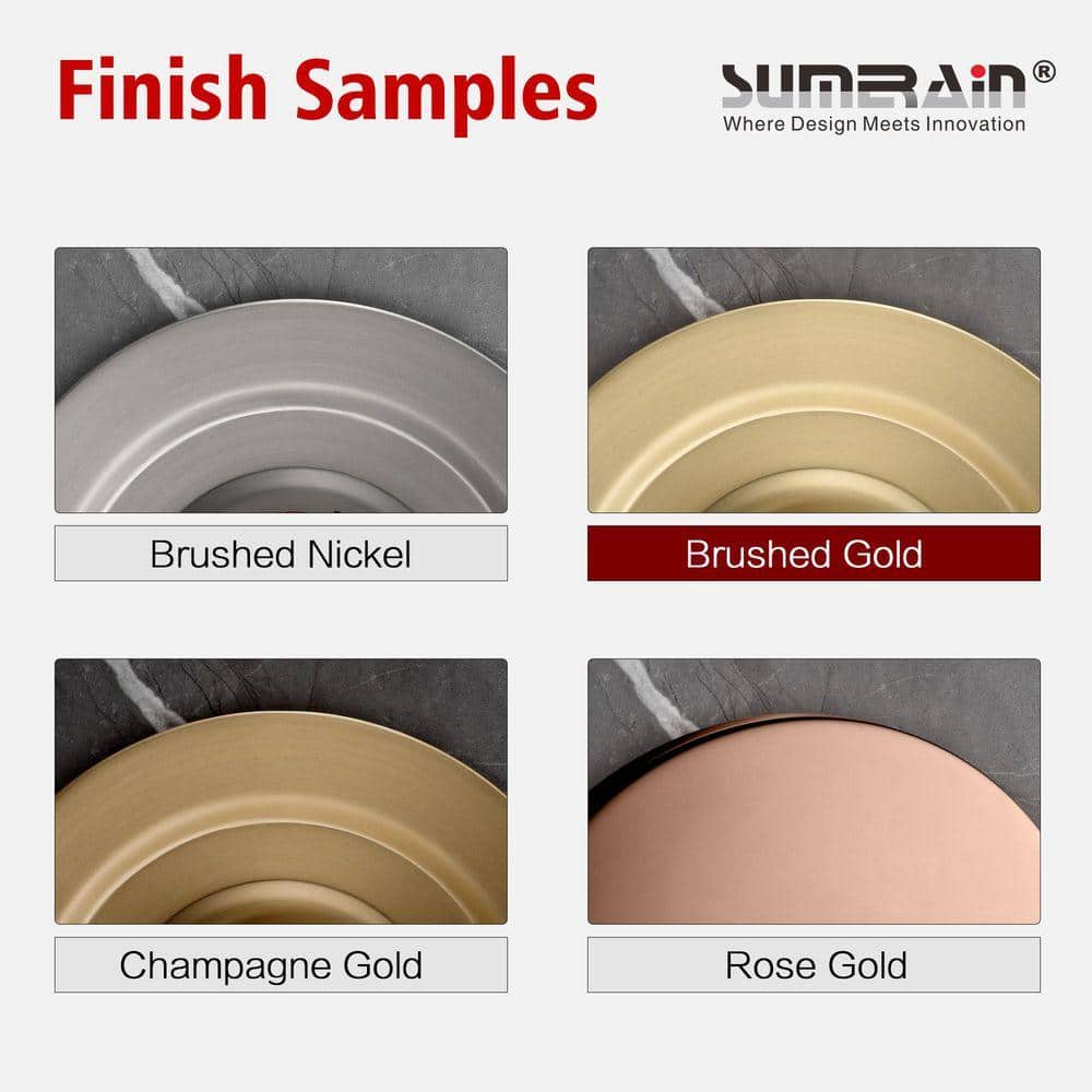 SUMERAIN Modern Single Handle 1-Spray Shower Faucet 1.8 GPM with Hand Shower in Brushed Gold (Valve Included) (2)