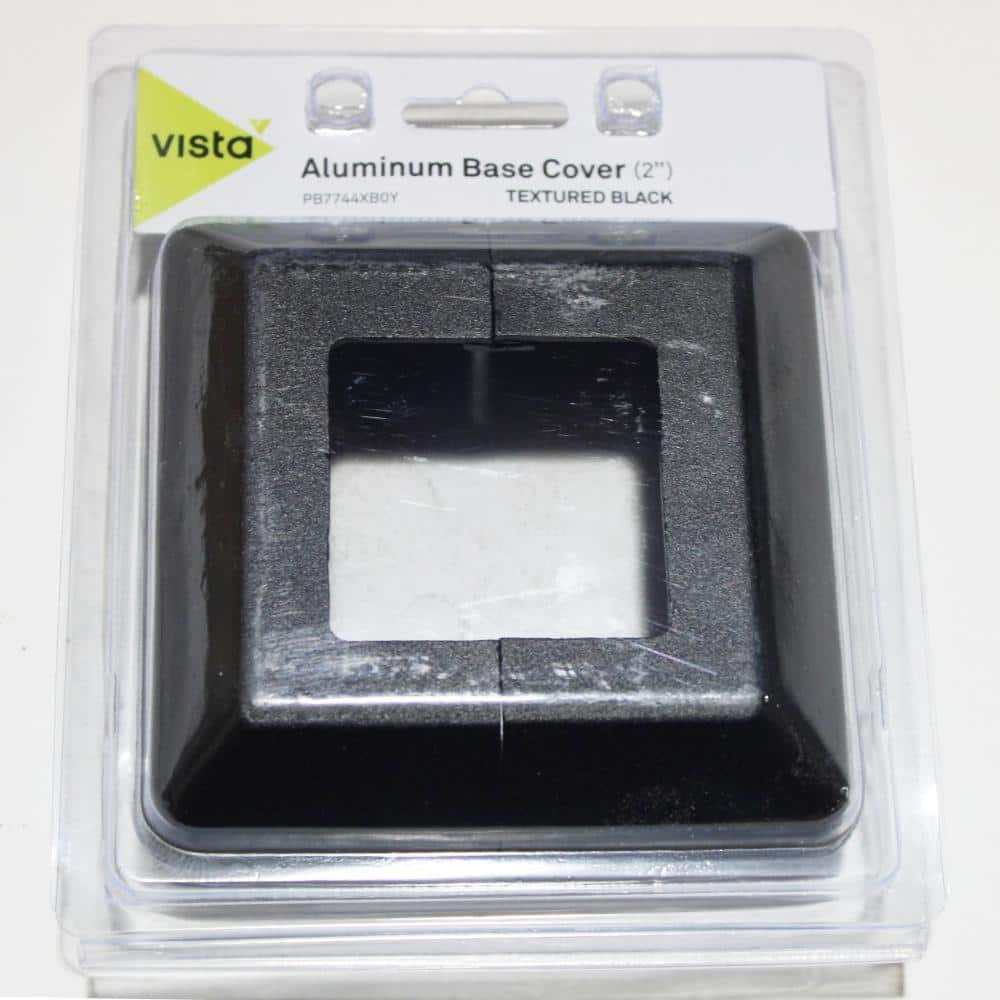 Vista 1 in. H x 4 in. W Black Post Aluminum Base Plate Cover for 2 in. Post (2)
