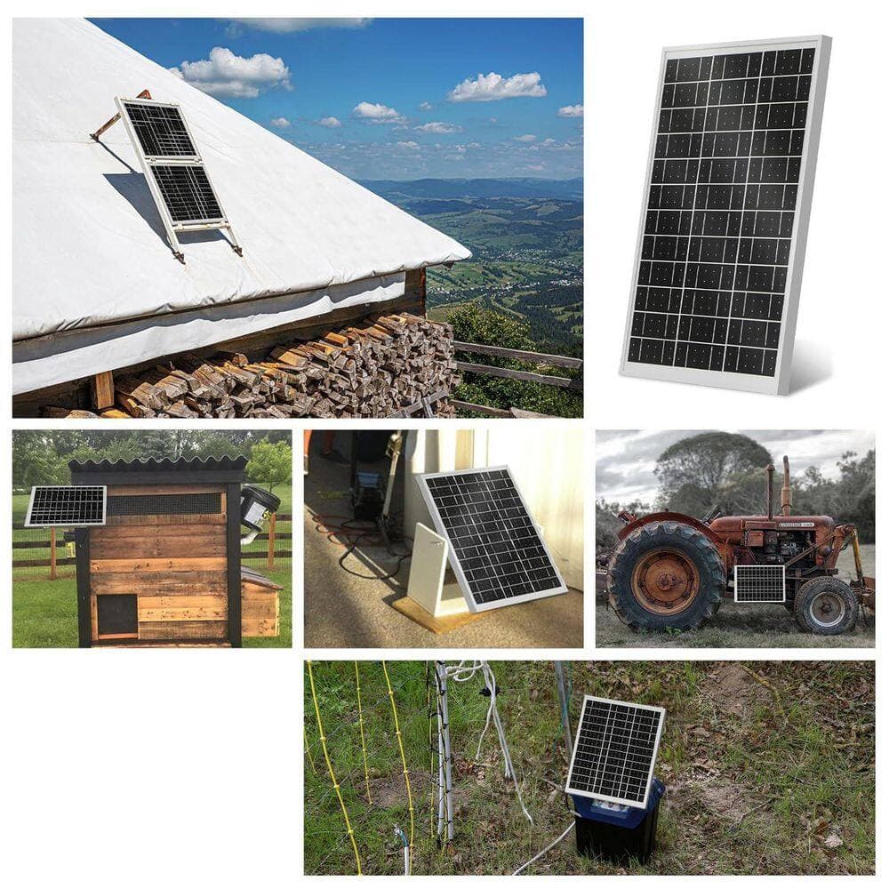 Lukyamzn 25-Watt Monocrystalline Solar Panel 18V Waterproof for Charging 12V Battery of RV Boat Trailer ATV Car (2)