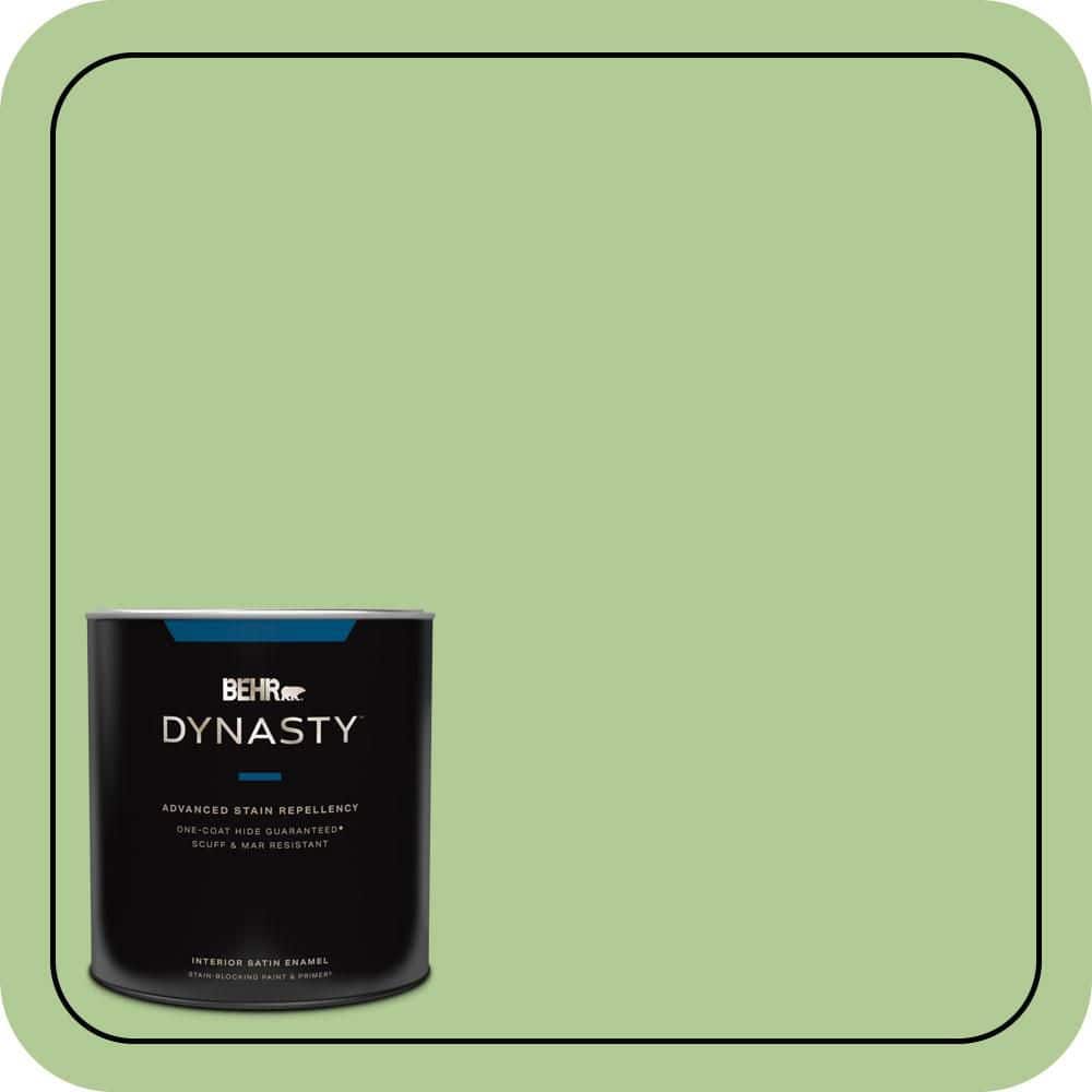 BEHR DYNASTY 1 qt. #430D-4 Garden Spot Satin Enamel Interior Stain-Blocking Paint & Primer