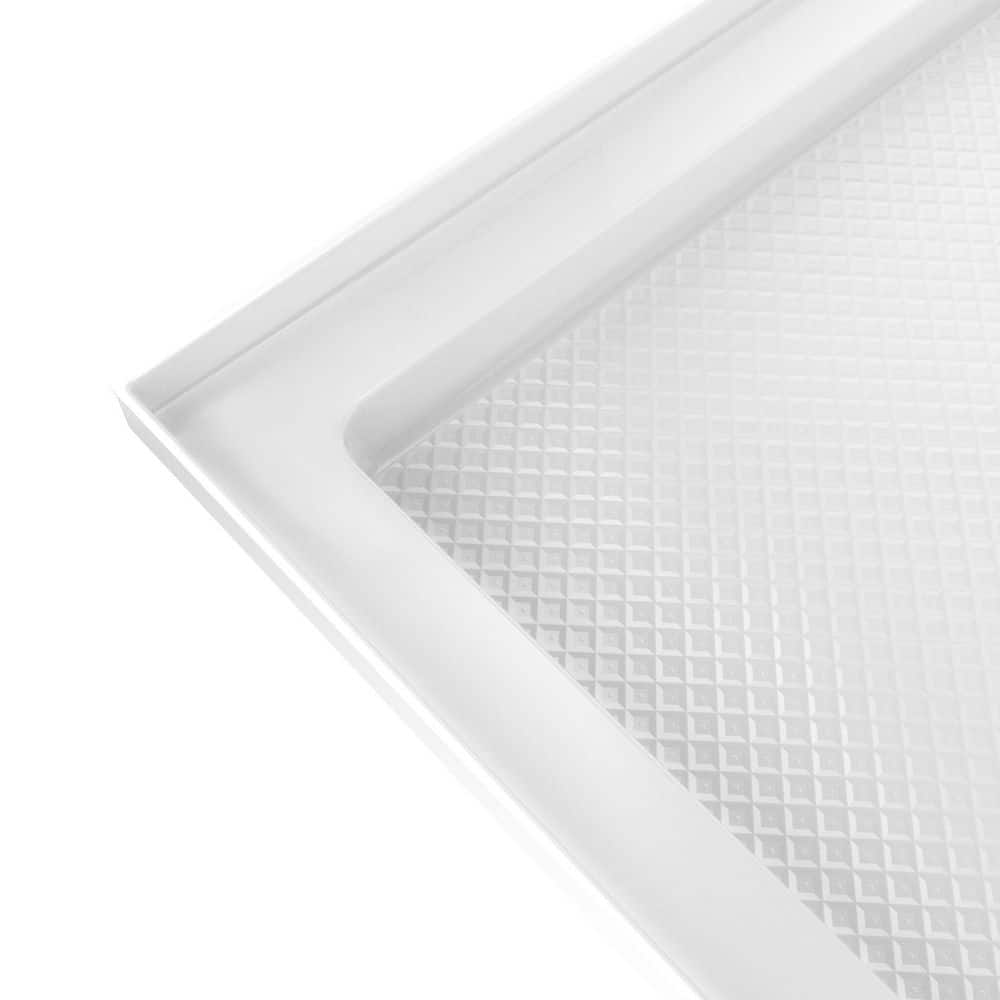 DreamLine Slimline 60 in. L x 36 in. W Alcove Rectangular White Shower Pan Base with 2 in. Round Left Drain in Chrome (2)