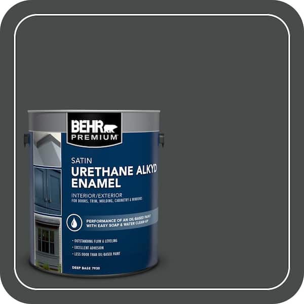BEHR PREMIUM 1 gal. #N450-7 Astronomical Urethane Alkyd Satin Enamel Interior/Exterior Paint (2)