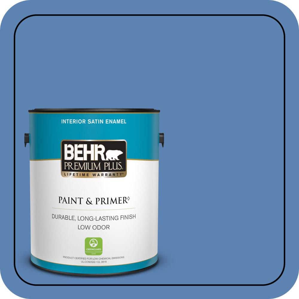 BEHR PREMIUM PLUS #PPU15-06 Neon Blue One-Coat Hide Enamel & Primer (1)