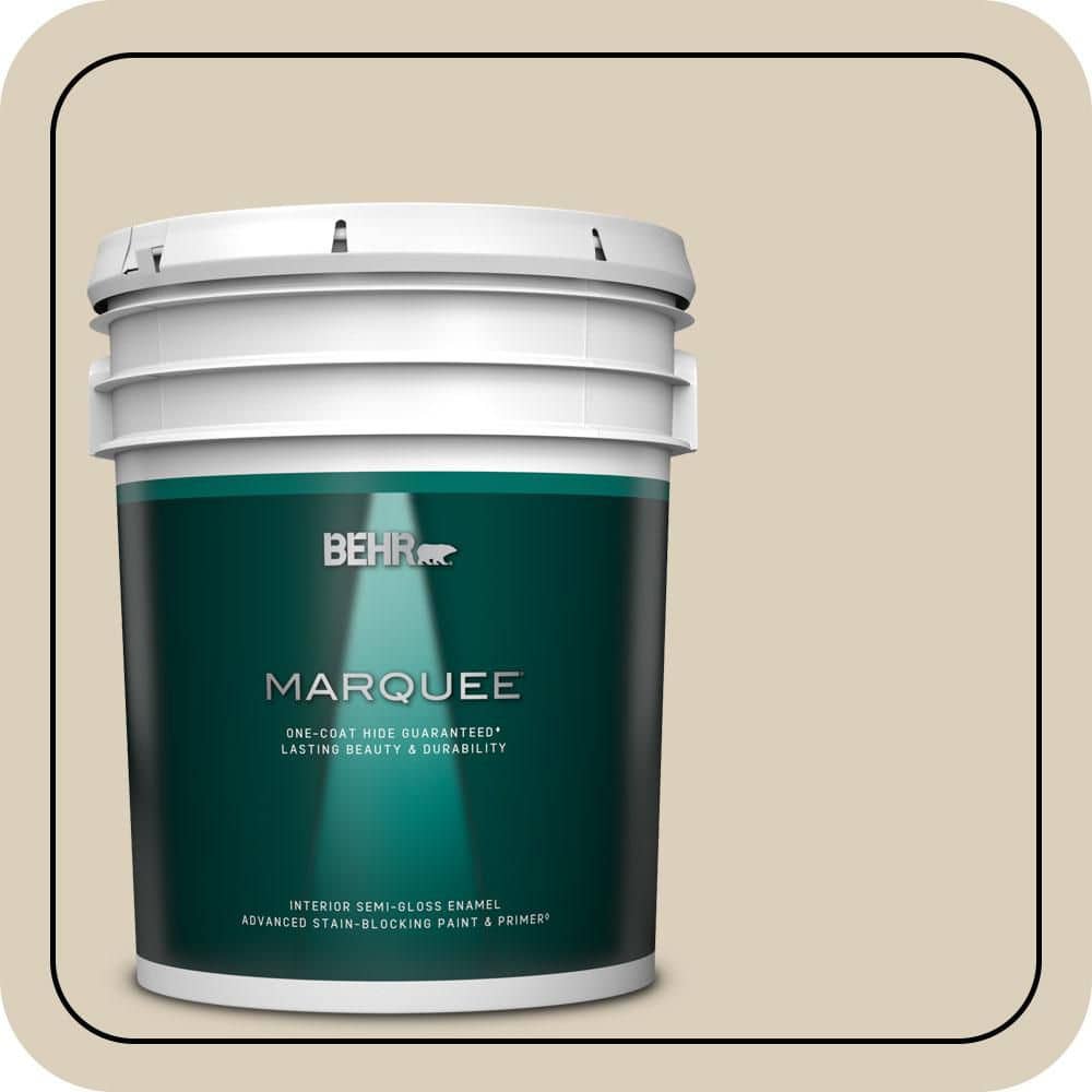 BEHR MARQUEE 5 gal. #MQ3-15 Bell Tower One-Coat Hide Semi-Gloss Enamel Interior Paint & Primer